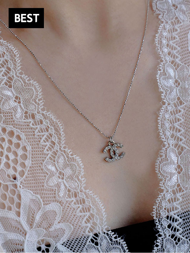[no.189] signature silver pendant necklace